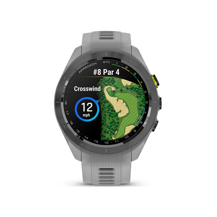 Garmin, Approach S70S, Watch, Watch Color: Grey, Wristband: Grey - Silicone