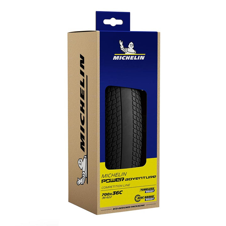 Michelin, Power Adventure TS TLR, Gravel Tire, 700x30C, Folding, Tubeless Ready, GUM-X, GUM-X, 3x100TPI, Black