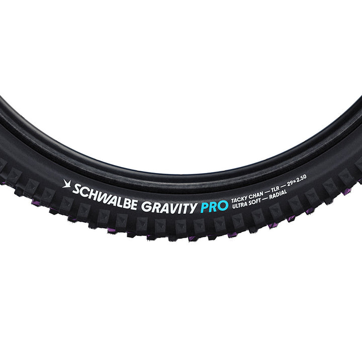 Schwalbe, Tacky Chan Gravity Pro, Mountain Tire, 29x2.40, Folding, Clincher, Ultra Soft, Gravity Pro - Diagonal, 2x67TPI, Black