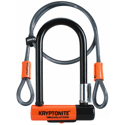 Kryptonite Evolution Mini-7 U-Lock with 4' Flex Cable - Kryptonite -3ride.com