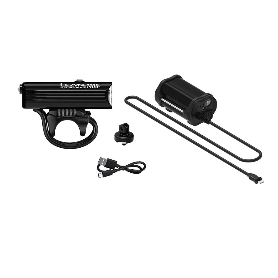 Lezyne, Macro Drive 1400+ Loaded, Light, Front, Black