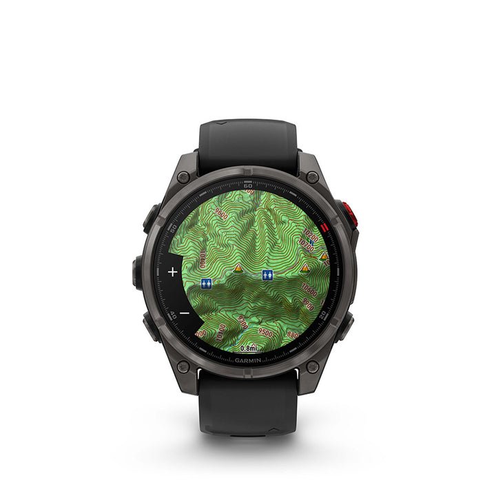 Garmin, fenix 8 Pro 47 mm- AMOLED Sap., Watch, Watch Color: Grey, Wristband: Black/ Pebble Gray - Silicone