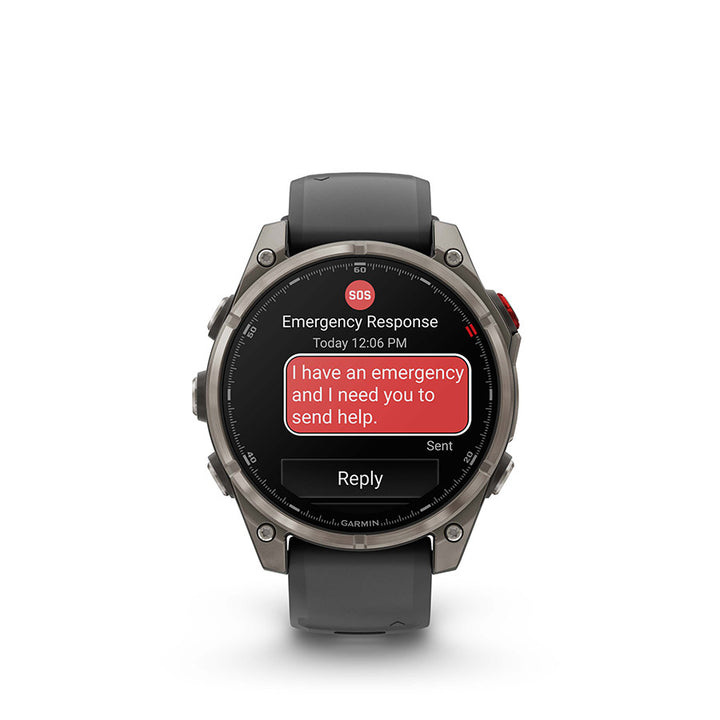 Garmin, fenix 8 Pro 47 mm- AMOLED Sap., Watch, Watch Color: Grey, Wristband: Black/ Pebble Gray - Silicone