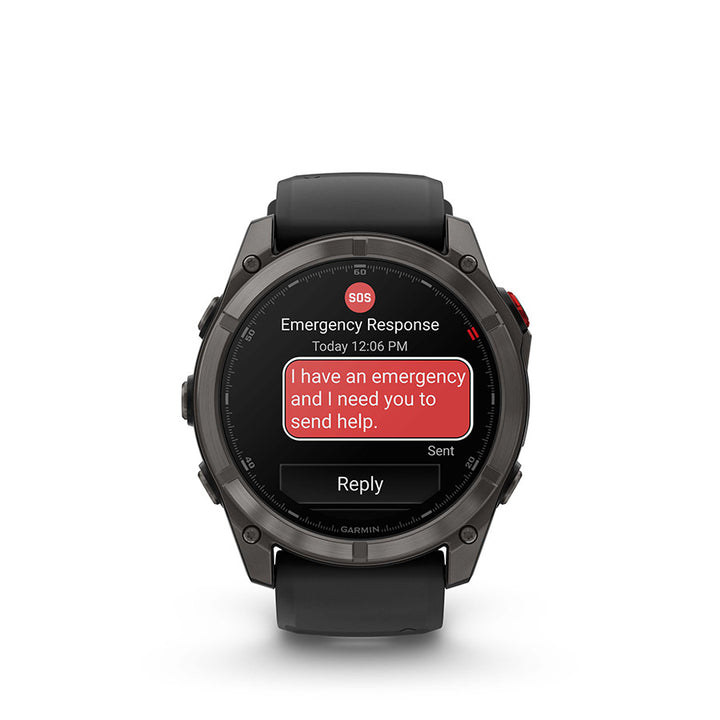 Garmin, fenix 8 Pro 51 mm- AMOLED Sap., Watch, Watch Color: Grey, Wristband: Black/ Pebble Gray - Silicone