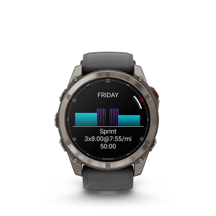 Garmin, fenix 8 Pro 51 mm- AMOLED Sap., Watch, Watch Color: Grey, Wristband: Black/ Pebble Gray - Silicone