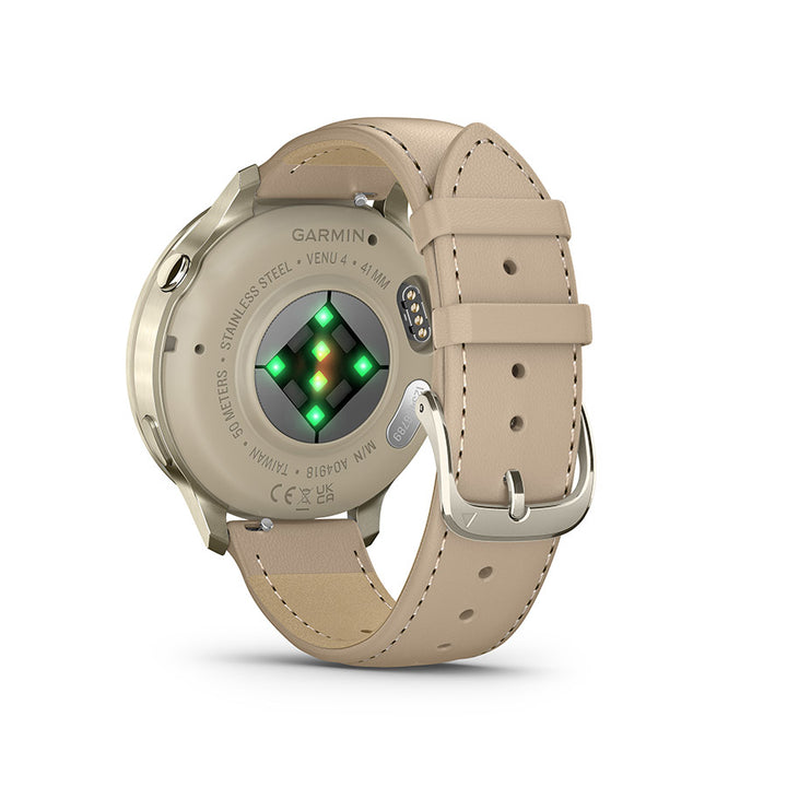 Garmin, Venu 4 41mm, Watch, Watch Color: Lunar Gold, Wristband: Bone - Silicone