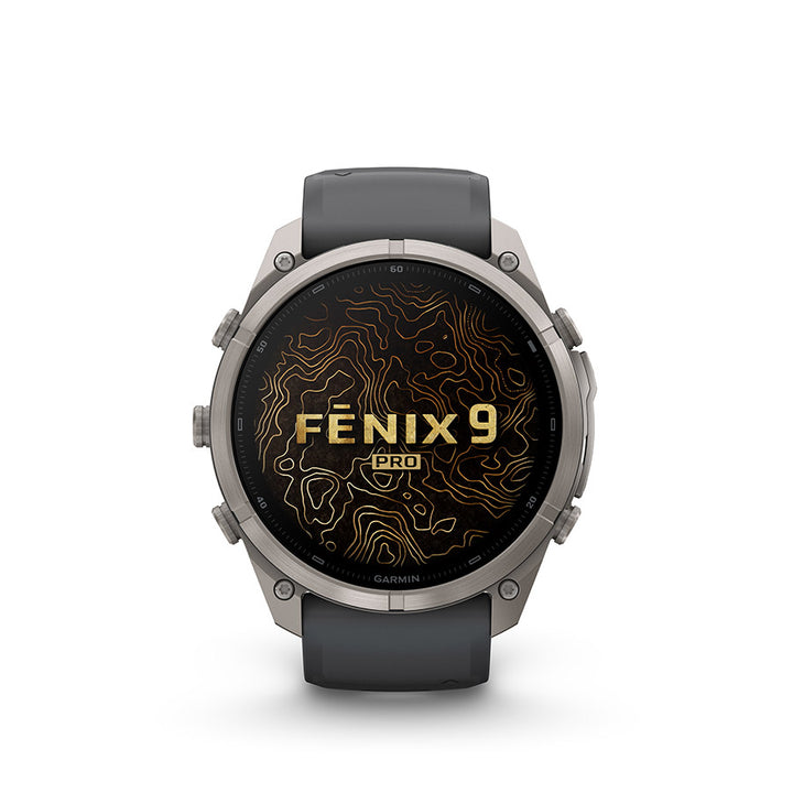 Garmin, fenix 9 Pro inReach 51mm, Watch, Watch Color: Titanium, Wristband: Autumn Orange / Spark Orange - Silicone