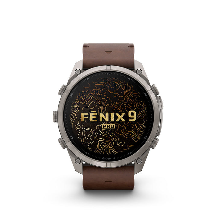 Garmin, fenix 9 Pro inReach 51mm, Watch, Watch Color: Titanium, Wristband: Autumn Orange / Spark Orange - Silicone