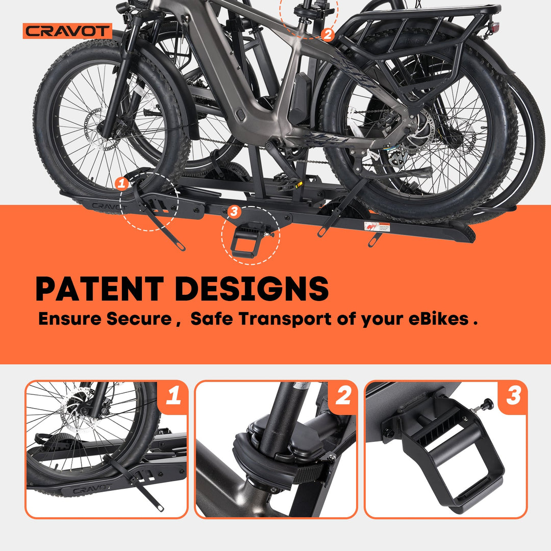 Cravot CyberRack E2 PLUS Hitch E-Bike Rack +Ramp