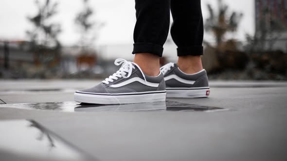 Vans Old Skool Canvas Pewter/True White (Womens) - Vans -3ride.com