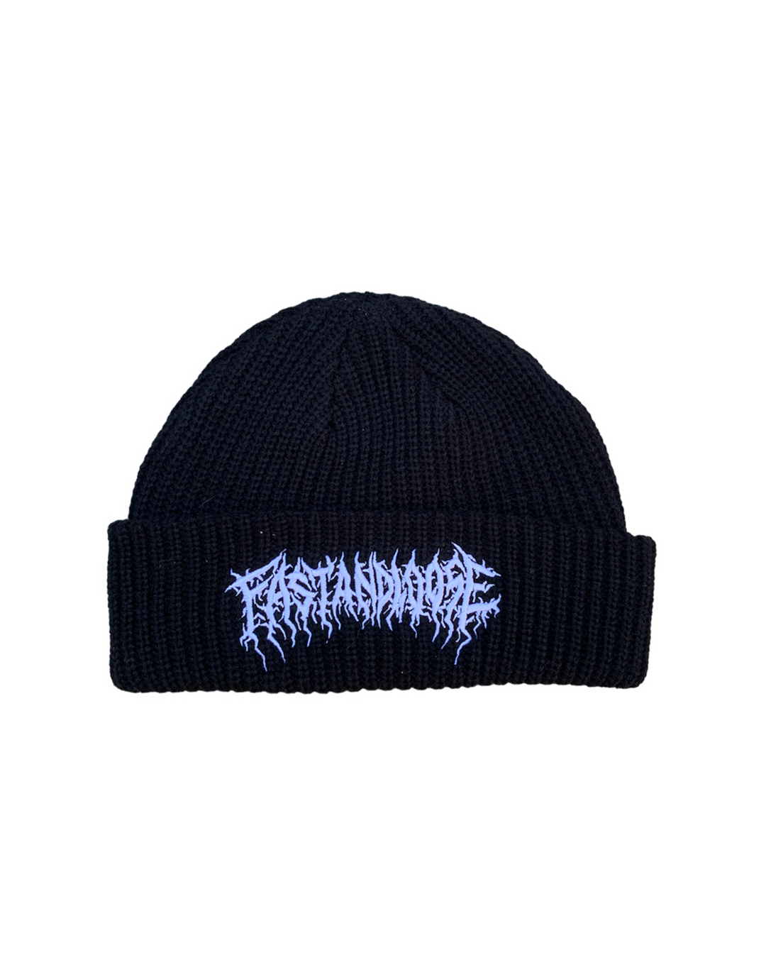 black metal beanie